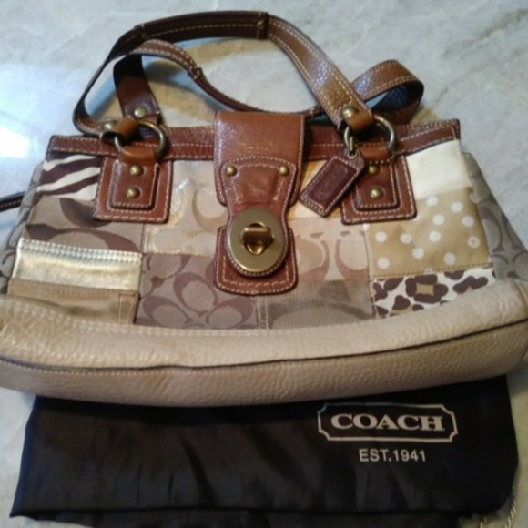Coach Handbags - Coach Patchwork Bag-EUC